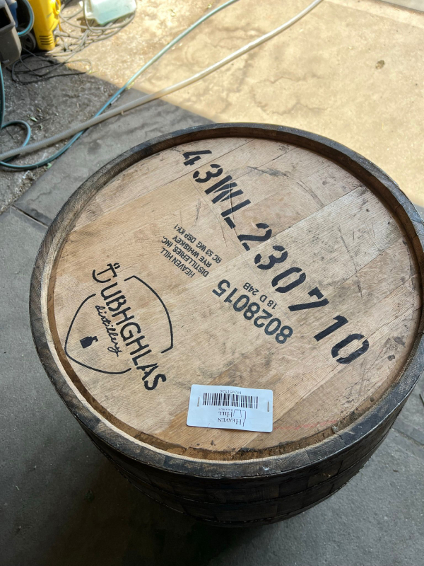 Dubhghlas peated spirit in ex-rye barrel Heaven Hill